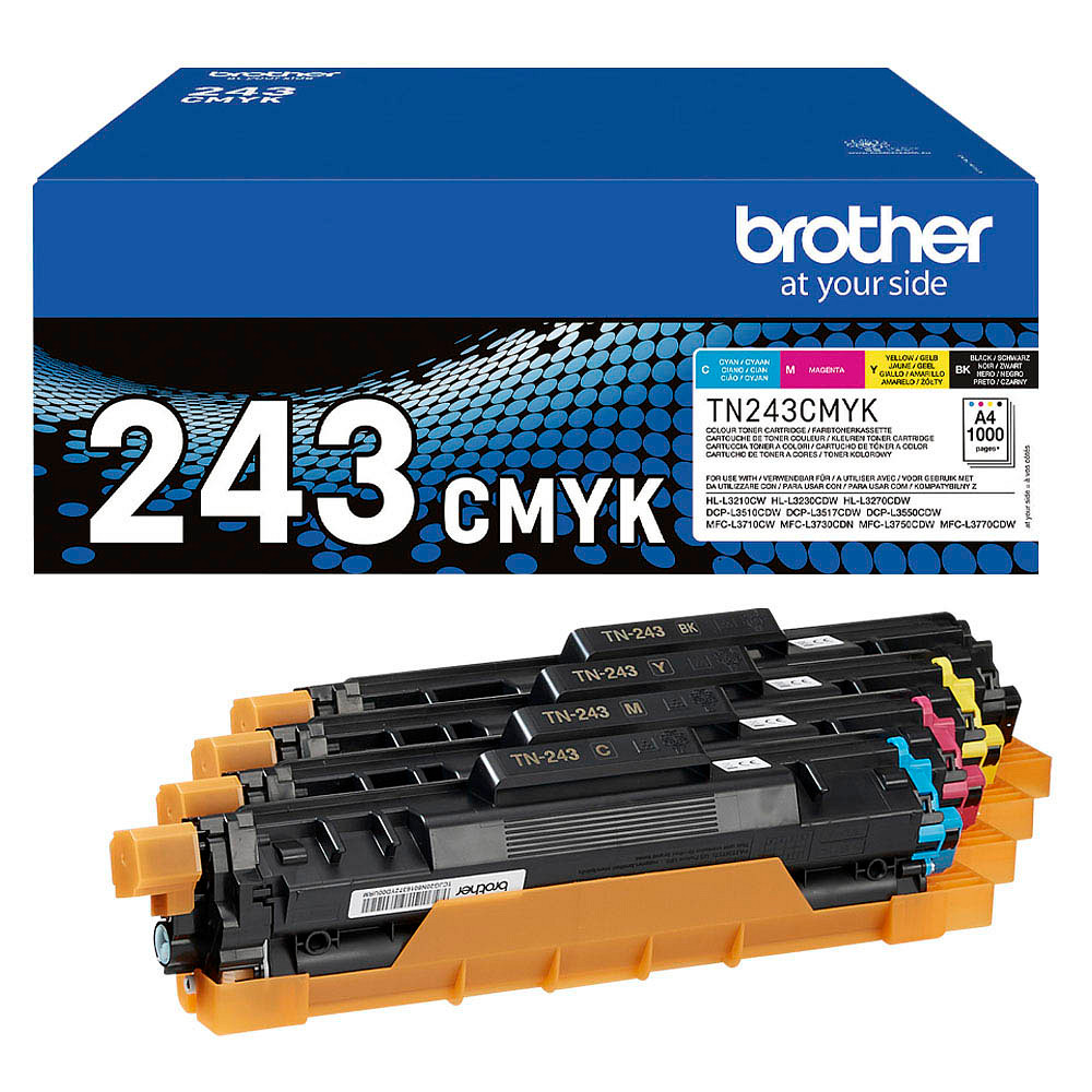 brother TN-243CMYK schwarz, cyan, magenta, gelb Toner, 4er-Set >> büroshop24