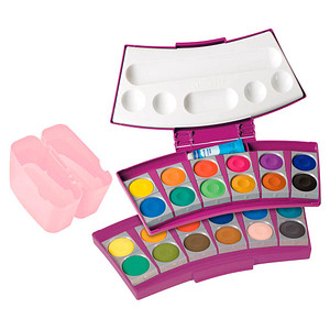 4012700701213 - ProColor Wasserfarbkasten 2 Wasserboxen + Deckweiß und 24 Farben