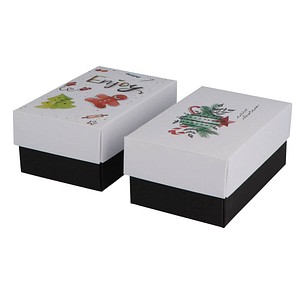 4056124092939 - Geschenkboxen Buntbox Weihnachten L 2tlg 36 l - 266 x 172 x 78 cm weiß schwarz 4056124092939 - Geschenkboxen Buntbox Weihnachten L 2tlg 36 l - 266 x 172 x 78 cm weiß schwarz