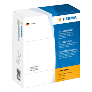 500 HERMA Adressetiketten 4331 weiß 130,0 x 80,0 mm