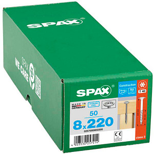 SPAX® Holzbauschrauben T40 Tellerkopf Edelstahl A2 220mm  x 8 mm, 50 St.