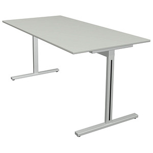 4044917442207 - Schreibtisch Form 1 11010611 65-130cm (H) 160x80cm (BxT) rechteckig lichtgrau   silber 4044917442207 Kerkmann 4044917442207 - Schreibtisch Form 1 11010611 65-130cm (H) 160x80cm (BxT) rechteckig lichtgrau   silber 4044917442207 Kerkmann