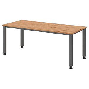 4032062311301 - HAMMERBACHER QS19 höhenverstellbarer Schreibtisch asteiche rechteckig 4-Fuß-Gestell grau 1800 x 800 cm