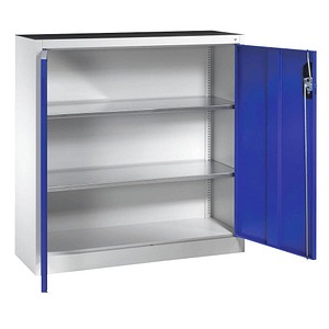 4064615131524 - Werkstatt-Beistellschrank mit Flügeltüren HxBxT 1200 x 1200 x 400 mm lichtgrau   enzianblau C+P