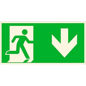 +SafetyMarking® Rettungszeichen - Notausgang rechts, abwärts +SafetyMarking® Rettungszeichen - Notausgang rechts, abwärts