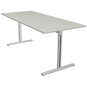 4044917442252 - Schreibtisch Form 1 11010711 65-130cm (H) 180x80cm (BxT) rechteckig lichtgrau   silber 4044917442252 Kerkmann 4044917442252 - Schreibtisch Form 1 11010711 65-130cm (H) 180x80cm (BxT) rechteckig lichtgrau   silber 4044917442252 Kerkmann