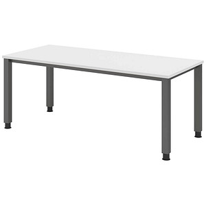 4032062311318 - HAMMERBACHER QS19 höhenverstellbarer Schreibtisch weiß rechteckig 4-Fuß-Gestell grau 1800 x 800 cm 4032062311318 - HAMMERBACHER QS19 höhenverstellbarer Schreibtisch weiß rechteckig 4-Fuß-Gestell grau 1800 x 800 cm