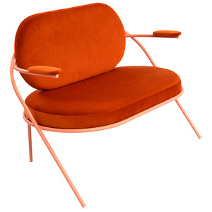 PAPERFLOW 2-Sitzer Sofa SATURNE rost rosa Stoff