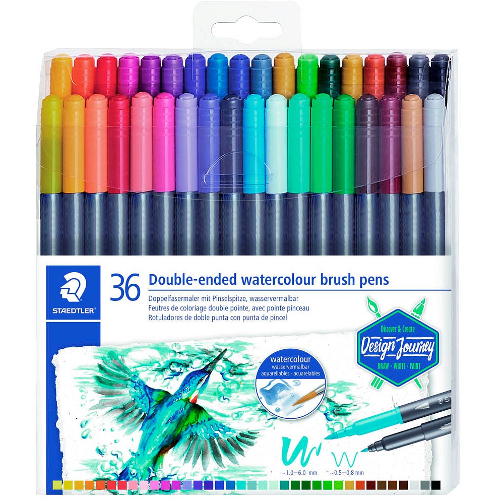 STABILO Pen 68 brush Brush-Pens schwarz, 10 St. >> büroshop24