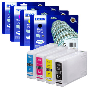 EPSON 79XL / T7901XL/T7902XL/T7903XL/T7904XL  schwarz, cyan, magenta, gelb Druckerpatronen, 4er-Set