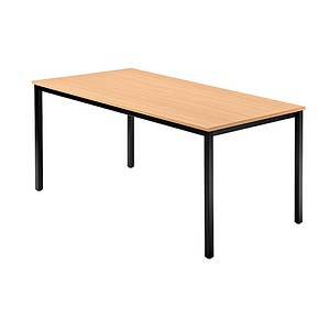 HAMMERBACHER Konferenztisch VDQ16 buche rechteckig, Vierkantrohr schwarz, 160,0 x 80,0 x 72,0 cm
