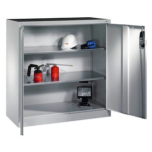 4064615131470 - Werkstatt-Beistellschrank mit Flügeltüren HxBxT 1200 x 1200 x 400 mm lichtgrau   lichtgrau C+P