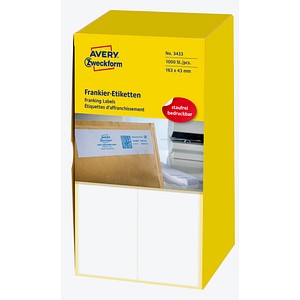 1.000 AVERY Zweckform Frankieretiketten 3433 weiß