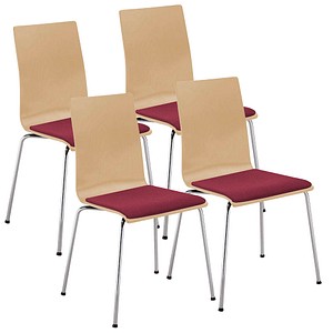 5901747065459 - Besucherstuhl Cafe VII buche bordeaux chrom ohne Armlehnen 4-Fuß-Gestell 5901747065459 4 Stück 5901747065459 - Besucherstuhl Cafe VII buche bordeaux chrom ohne Armlehnen 4-Fuß-Gestell 5901747065459 4 Stück