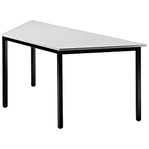 HAMMERBACHER Konferenztisch VDQTR lichtgrau Trapezform, Vierkantrohr schwarz, 160,0 x 69,0 x 72,0 cm