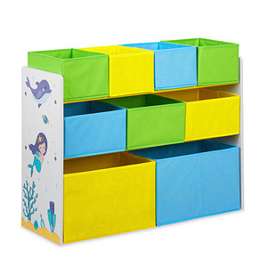 relaxdays Kinderregal Meer mehrfarbig 82,5 x 29,5 x 66,0 cm