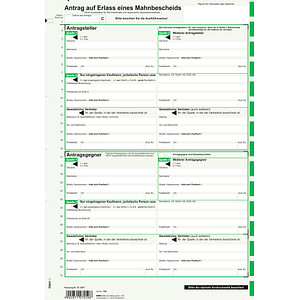 RNK-Verlag Mahnbescheid für maschinelle Bearbeitung Formulare 705L/10, 10 St.