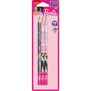 3154148508014 -  Bleistift-Set Barbie 850801 rosa grau HB 3154148508014 maped 6 Stück