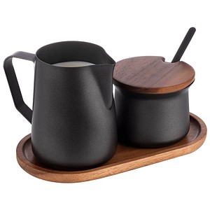 4004133006348 - Milch- und Zuckerset Geschirr-Sets Gr 4 tlg braun (schwarz braun) Milchkännchen Zuckerdosen