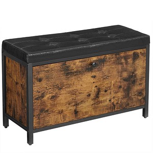 VASAGLE Schuhbank LSB049B01 vintagebraun, schwarz Holz 80,0 cm