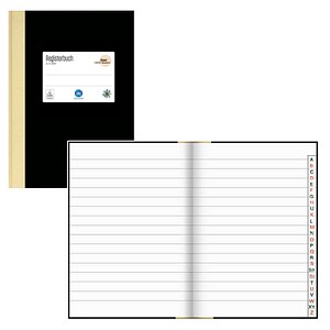 Ursus Geschäftsbuch A-Z Register Hardcover liniert schwarz/gelb 1 St.