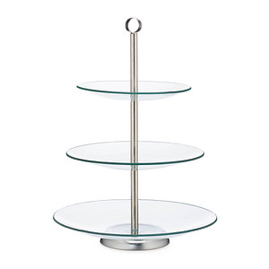 relaxdays Etagere transparent/silber 40,0 cm