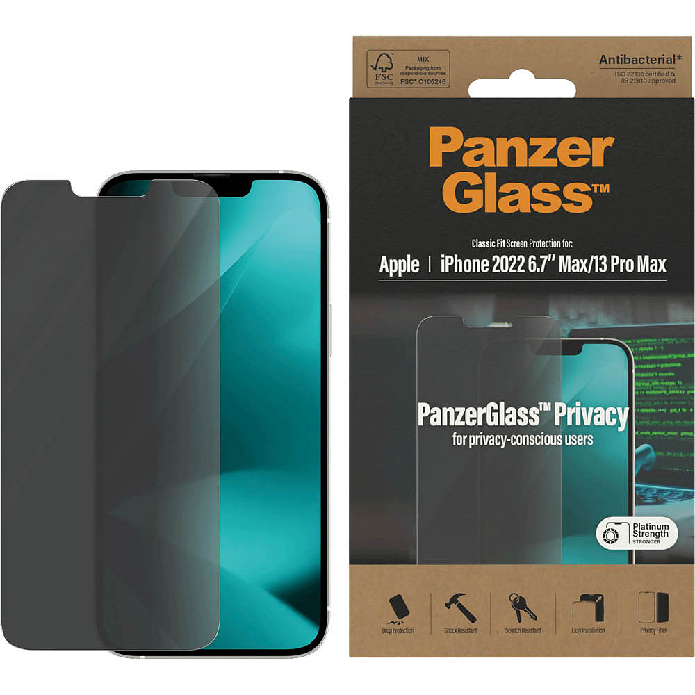 PanzerGlass™ Display-Blickschutzglas für Apple iPhone 13 Pro Max iPhone 14 Plus WB10827