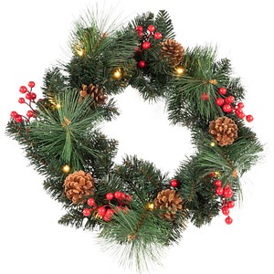 Idena Weihnachtskranz LED Dekoleuchte grün, 1 St.