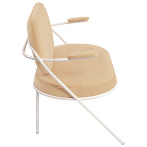 3660141960679 - Zweisitzer Sofa Meet by Paperflow Saturne mit Armlehnen B 1180 x T 730 x H 880 mm Stahlrohr Kunstleder Weiß Elfenbein