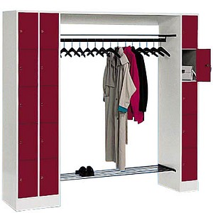 4025314615531 - Schließfachschrank 80730-00 Metall 3 Abteile mit 15 Fächern abschließbar 210x195cm (BxH) rot 4025314615531 C+P-Möbel 4025314615531 - Schließfachschrank 80730-00 Metall 3 Abteile mit 15 Fächern abschließbar 210x195cm (BxH) rot 4025314615531 C+P-Möbel