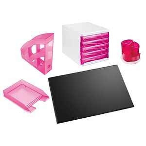 Schreibtischset himbeer-transluzent