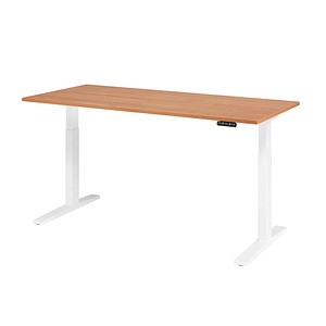4032062191002 - HAMMERBACHER XMKA19 elektrisch höhenverstellbarer Schreibtisch nussbaum rechteckig C-Fuß-Gestell weiß 1800 x 800 cm