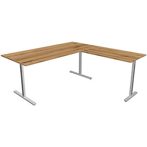 Kerkmann Form 1 Schreibtisch eiche rechteckig, T-Fuß-Gestell silber 180,0 x 80,0 cm