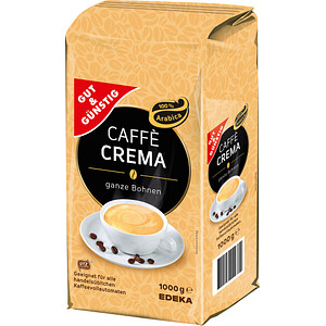 GUT&GÜNSTIG Caffè Crema Kaffeebohnen Arabicabohnen kräftig 1,0 kg