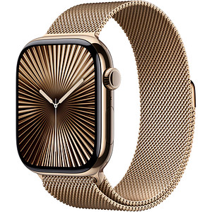 Apple Watch Series 10 46 mm Titan (GPS+Cellular) Milanaise Armband S/M  gold