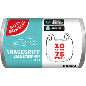 4311501515709 - Müllbeutel 2677630005 transparent 10 Liter mit Griff 4311501515709 Gut & Günstig 75 Stück