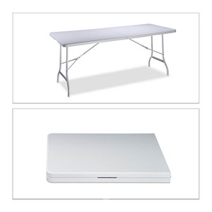 relaxdays Gartentisch BASTIAN weiß rechteckig 178,0 x 74,0 x 72,0 cm