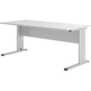 4032062183014 - HAMMERBACHER GS19 Schreibtisch lichtgrau rechteckig C-Fuß-Gestell silber 1800 x 800 cm