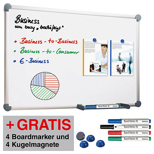 AKTION: MAUL Whiteboard 2000 MAULpro 120,0 x 90,0 cm weiß emaillierter Stahl + GRATIS 4 Boardmarker farbsortiert und 4 K