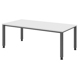 4032062311387 - HAMMERBACHER QS2E höhenverstellbarer Schreibtisch weiß rechteckig 4-Fuß-Gestell grau 2000 x 1000 cm 4032062311387 - HAMMERBACHER QS2E höhenverstellbarer Schreibtisch weiß rechteckig 4-Fuß-Gestell grau 2000 x 1000 cm