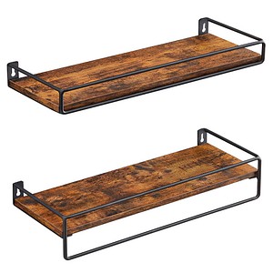 VASAGLE Wandregale-Set vintagebraun, schwarz 40,0 x 15,5 x 9,5/5,0 cm, 1 St.