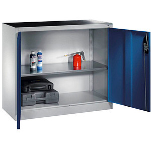 4064615139766 - Werkstatt-Beistellschrank mit Flügeltüren Breite x Tiefe 1200 x 400 mm lichtgrau   enzianblau C+P