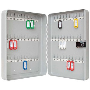 WEDO Schlüsselkasten lichtgrau mit 60 Haken, Zahlenschloss, 28,8 x 9,4 x 37,0 cm, 1 St.