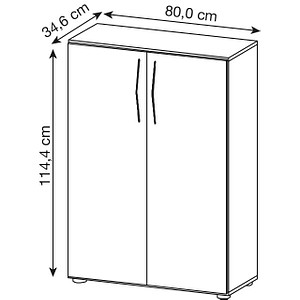 4032062135624 - Schrank TARA 3 Ordnerhöhen B 800 x T 330 x H 1144 mm Flügeltüren 2 Fachböden stapelbar weiß 4032062135624 - Schrank TARA 3 Ordnerhöhen B 800 x T 330 x H 1144 mm Flügeltüren 2 Fachböden stapelbar weiß
