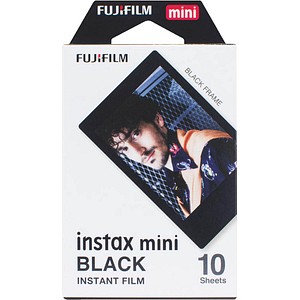 FUJIFILM instax mini Sofortbildkamera-Film schwarz, 10 St.
