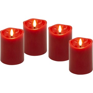 goobay LED-Kerzen rot, 4 St.