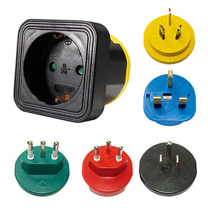 4011160902536 - As-schwabe - stecky Reiseadapter mit 5 Ländermodulen 230V 16A mit Etui IP20