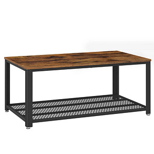 6955880328376 - Songmics - vasagle Couchtisch Wohnzimmertisch Sofatisch mit großer Ablage Beistelltisch im Industriedesign stabil mit Metallgestell einfach zu