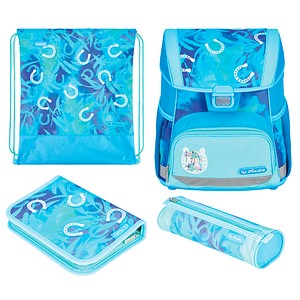 4008110397092 - Schulranzen-Set Loop Plus Lucky Horse Kunstfaser grün 4008110397092 Herlitz