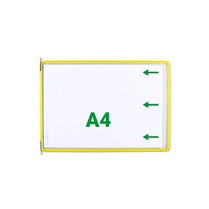 20 tarifold Sichttafeln mit 5 Aufsteckreitern DIN A4 quer gelb, Öffnung seitlich